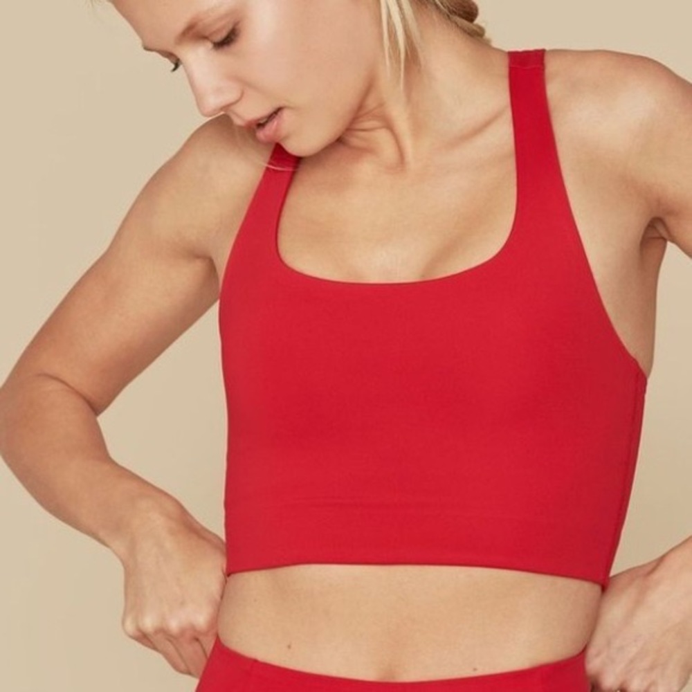 Girlfriend Collective Paloma Bra in Cherry